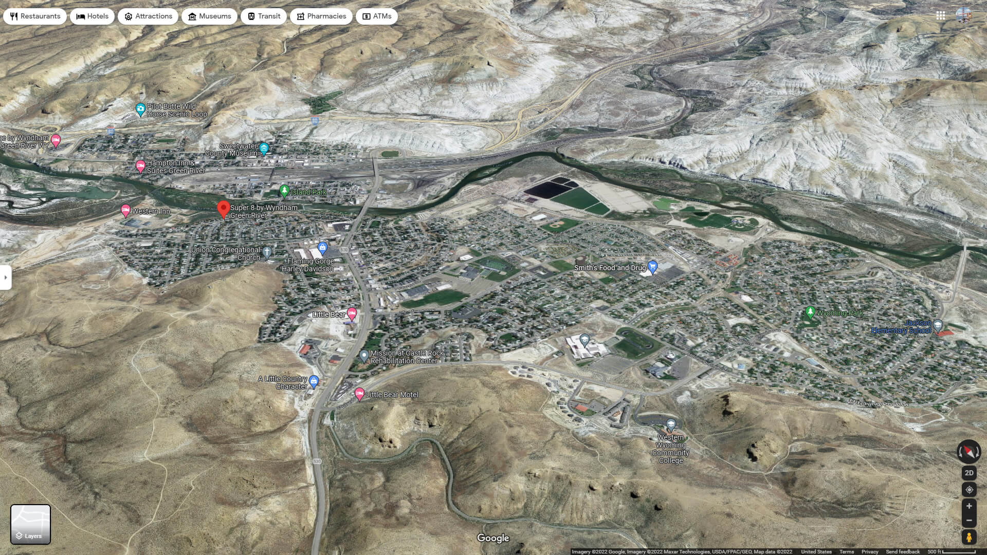 Green River Aerial Map Wyoming